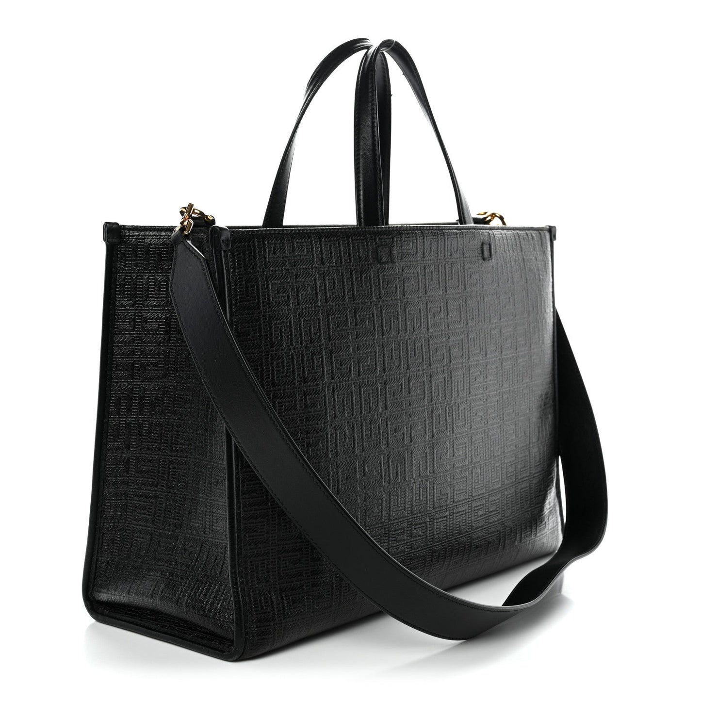 4G Coated Canvas Logo Medium G Tote Black