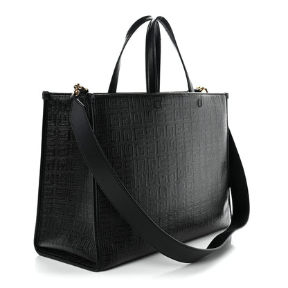 4G Coated Canvas Logo Medium G Tote Black