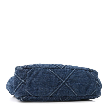 Denim Quilted Medium Chanel 19 Flap Blue