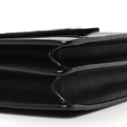 Calfskin Crocodile Embossed Gaby Satchel Black