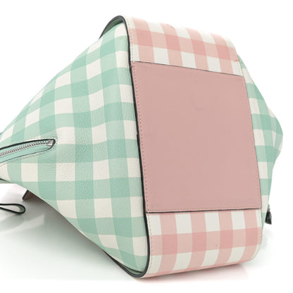 Calfskin Gingham Small Hammock Shoulder Bag Pink Green