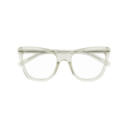 Saint Laurent Eyeglasses Cat Eye Full Rim, Shiny Green Frame and Clear Demo Lenses Lens SL548SLIMOPT005