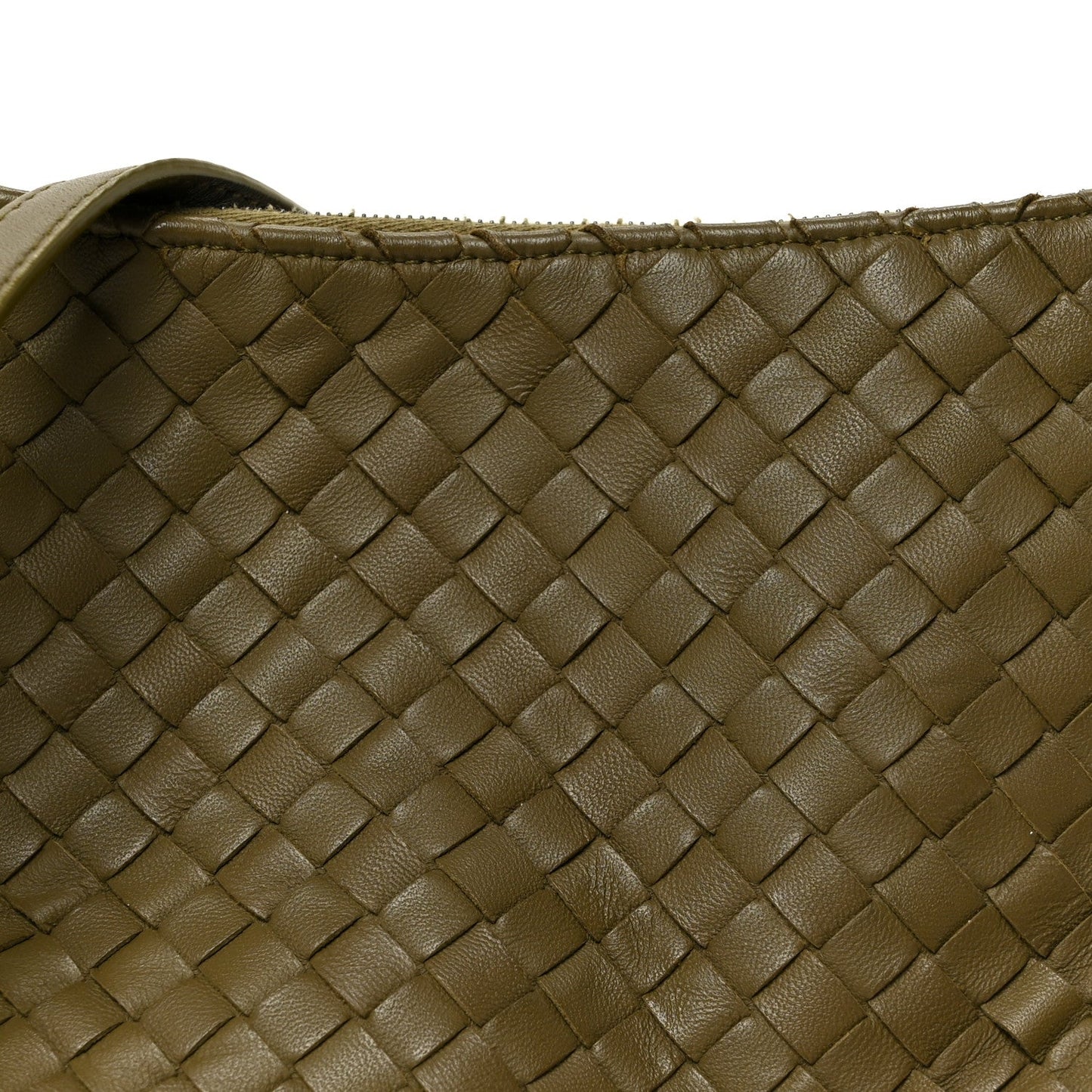 Nappa Intrecciato Crossbody Olive
