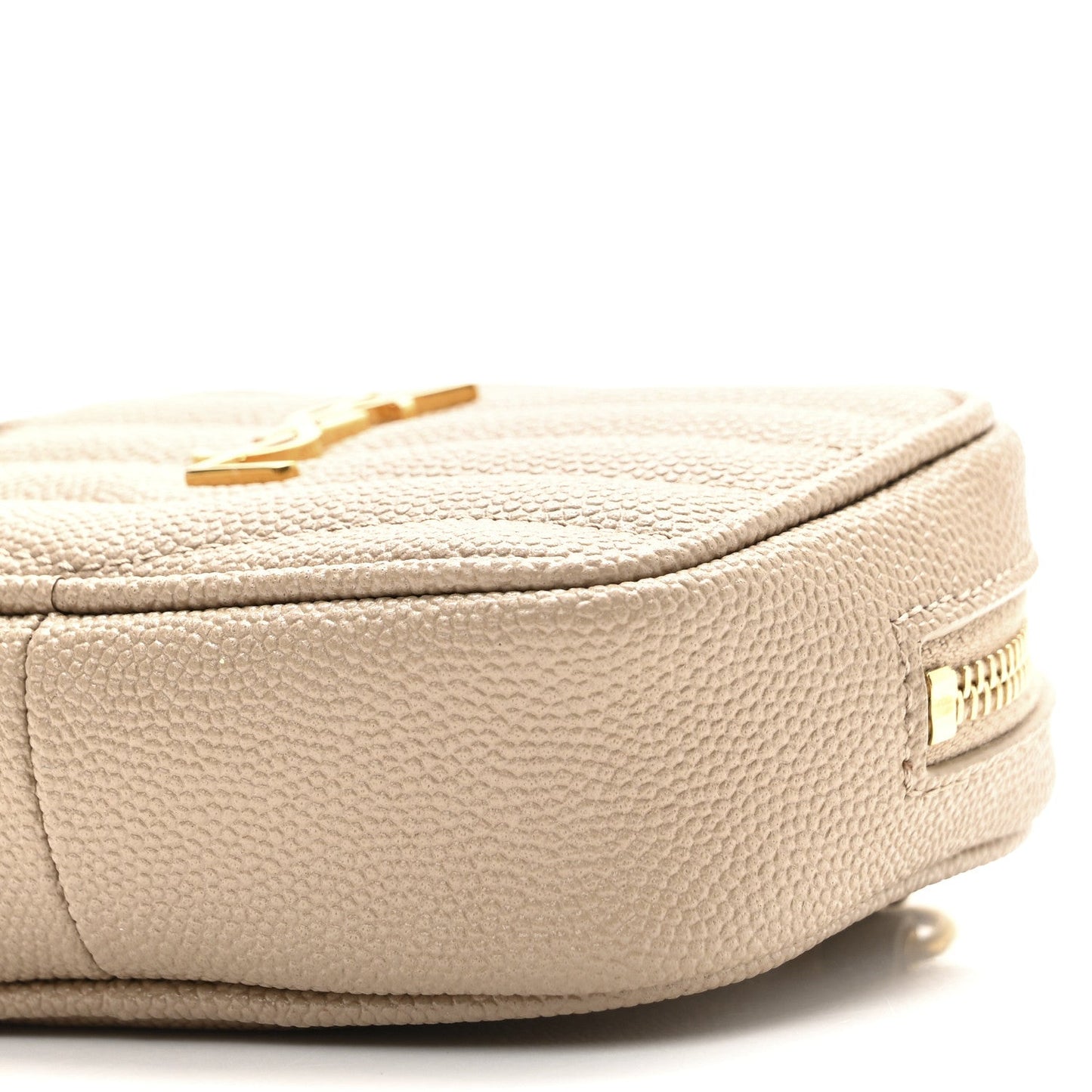 Grain De Poudre Matelasse Monogram Baby Lou Camera Bag Dark Beige