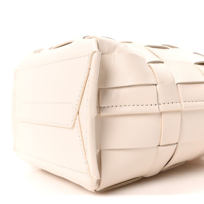 Smooth Calfskin Odita Mini Modern Lattice Bucket Bag Off White