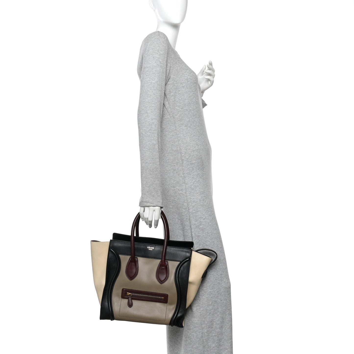 Smooth Calfskin Mini Tri-Color Luggage Grey