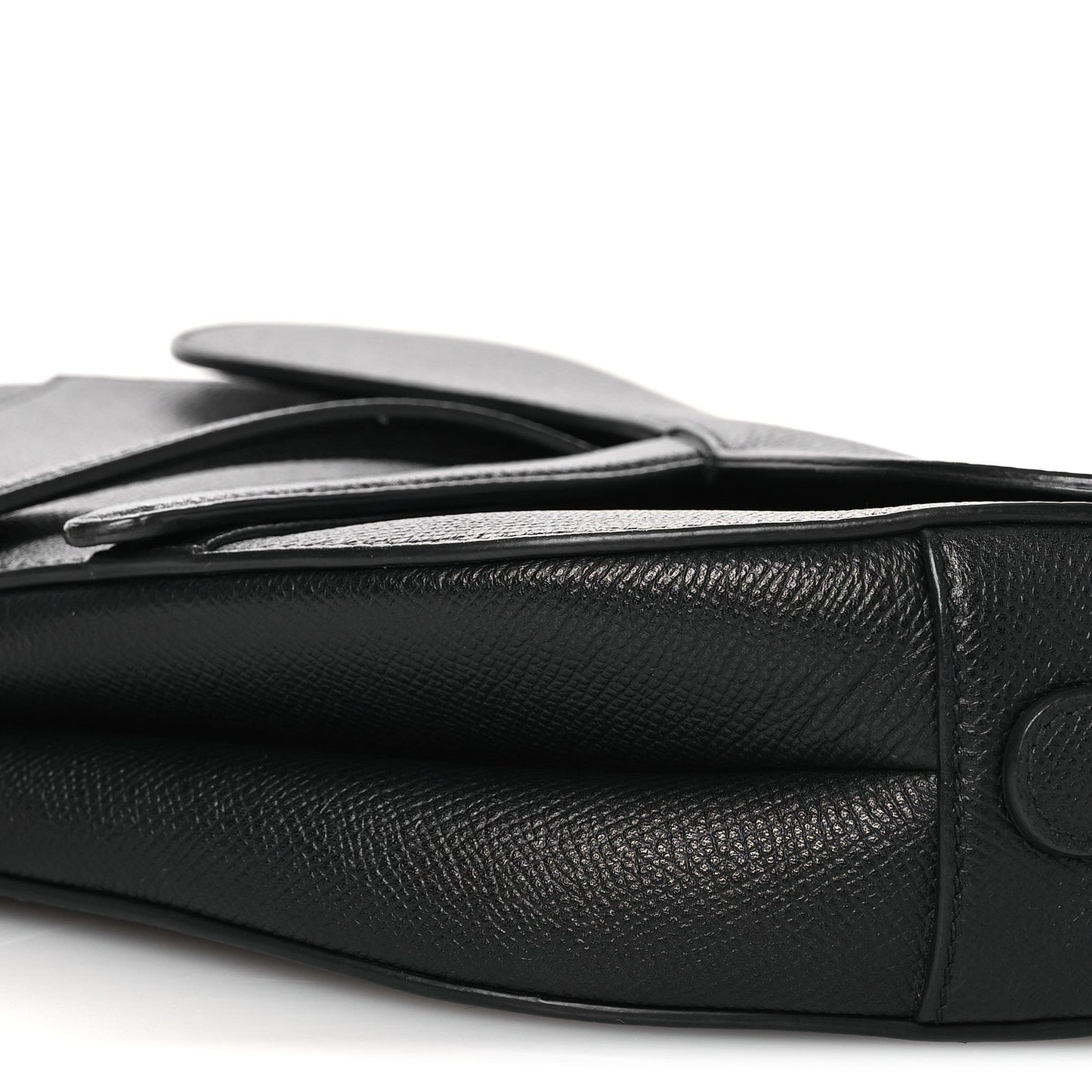 Grained Calfskin Saddle Bag Black