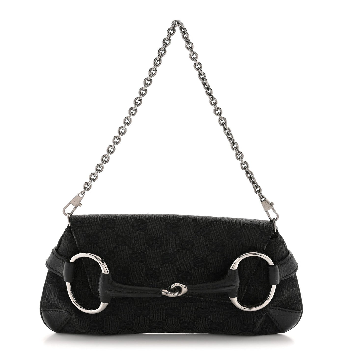 Monogram Horsebit Chain Clutch Black