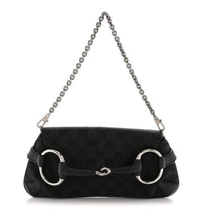 Monogram Horsebit Chain Clutch Black
