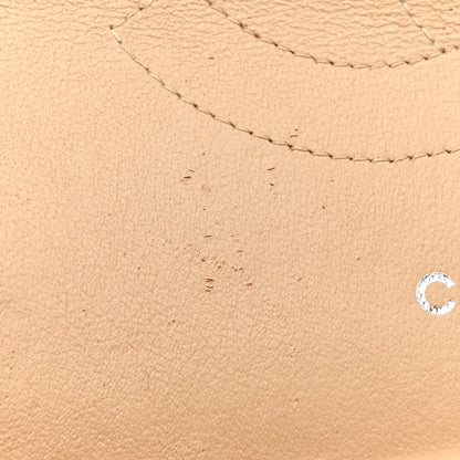 Caviar Quilted Jumbo Double Flap Light Beige