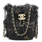 Denim Quilted Mood Mini Bucket With Chain Black Multicolor