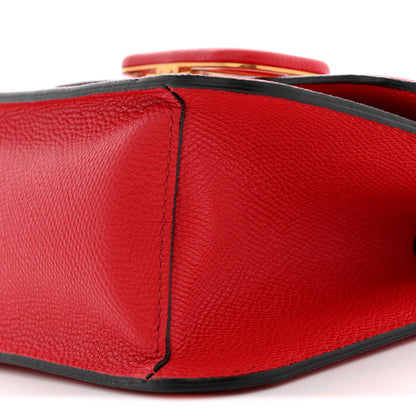 Grainy Calfskin Small VSling Shoulder Bag Red