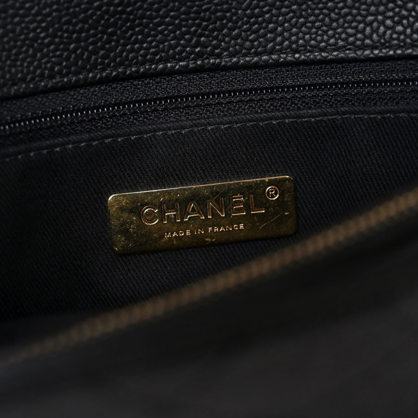 Caviar Diamond Stitched Top Handle Flap Black