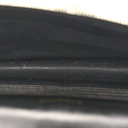 Grain De Poudre Matelasse Chevron Monogram Envelope Chain Wallet Black