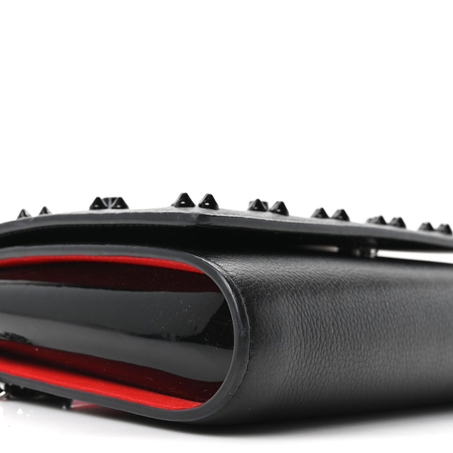 Calfskin Spikes Loubinthesky Paloma Clutch Black
