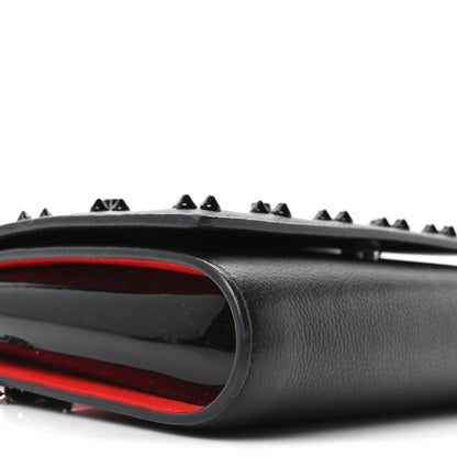 Calfskin Spikes Loubinthesky Paloma Clutch Black
