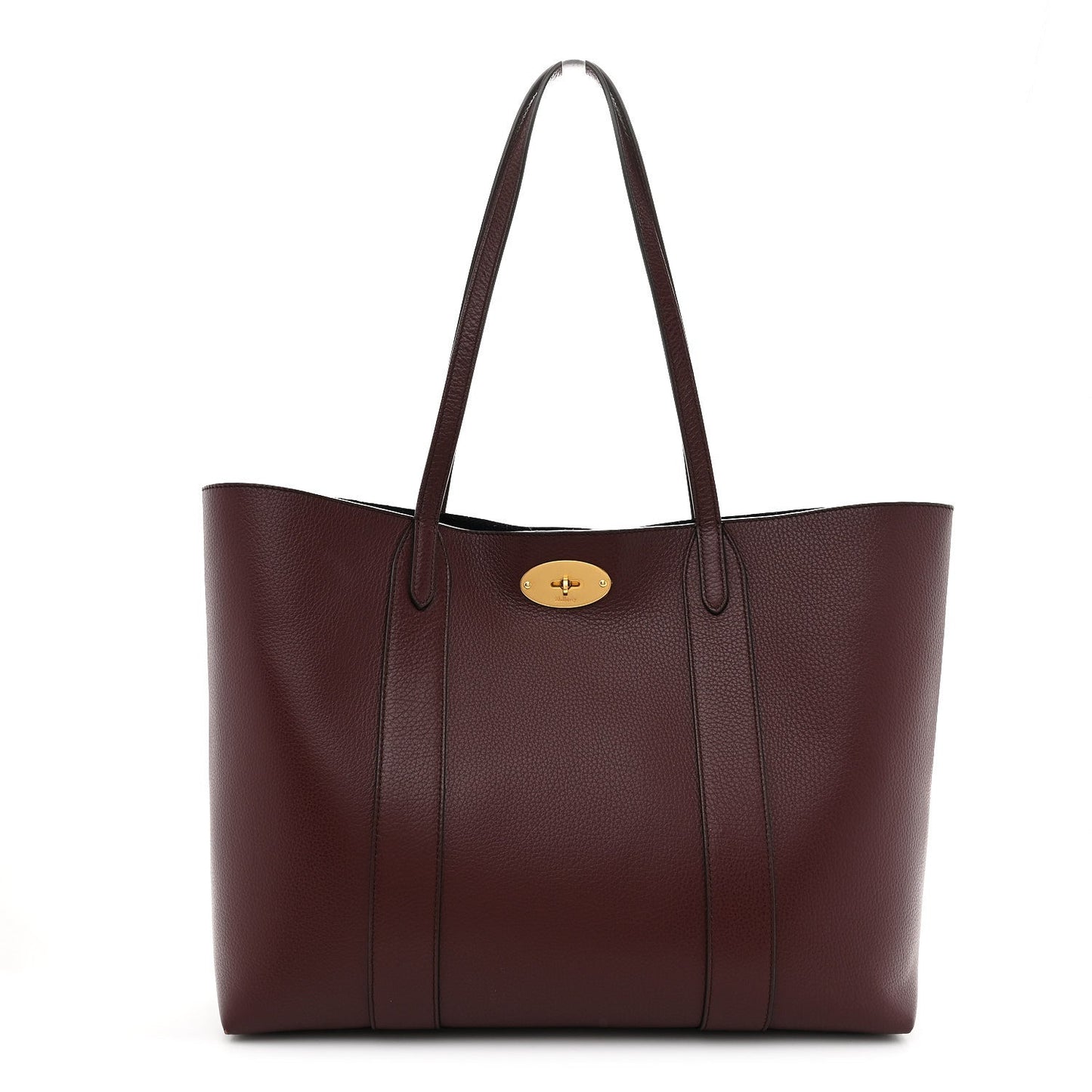 Small Classic Grain Bayswater Tote Burgundy Oxford Blue