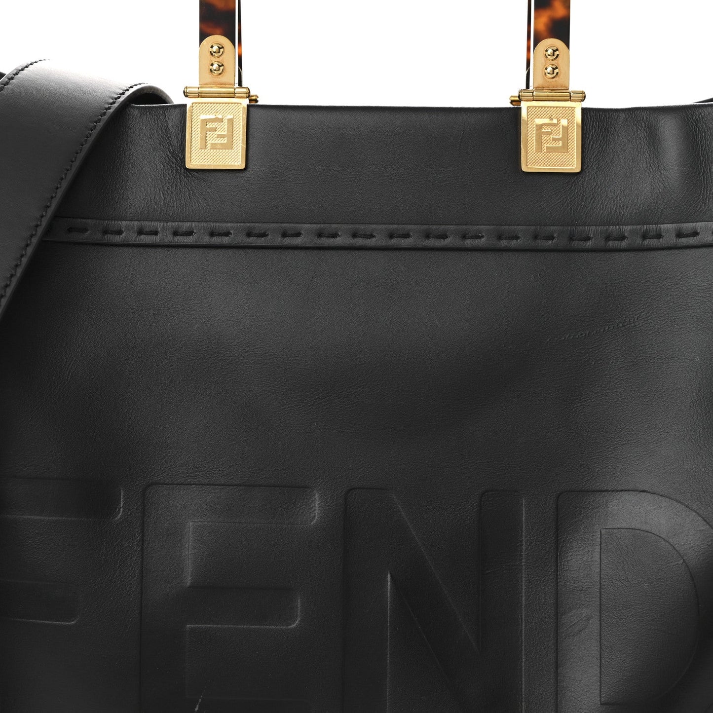 Vitello King Plexiglass Medium Fendi Sunshine Shopper Black
