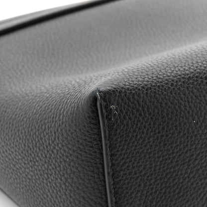 Coated Canvas Calfskin Vintage Check Medium Note Crossbody Bag Black