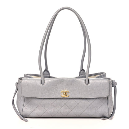 Grained Calfskin Urban Essentials Small Shopping Bag Grey
