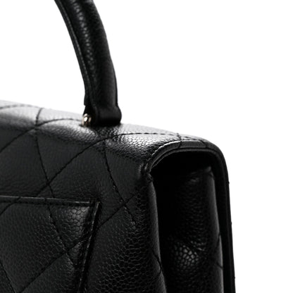 Caviar Quilted Jumbo Kelly Flap Black