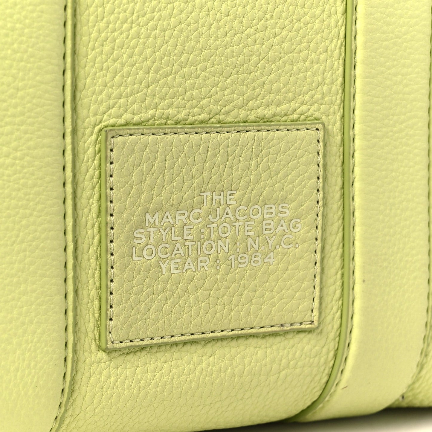 Grained Calfskin Small The Tote Bag Limoncello