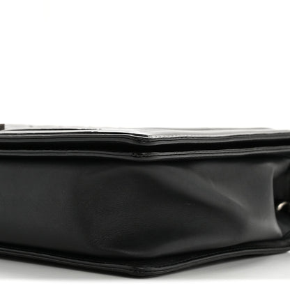 Patent Quilted Large Boy Flap Black
