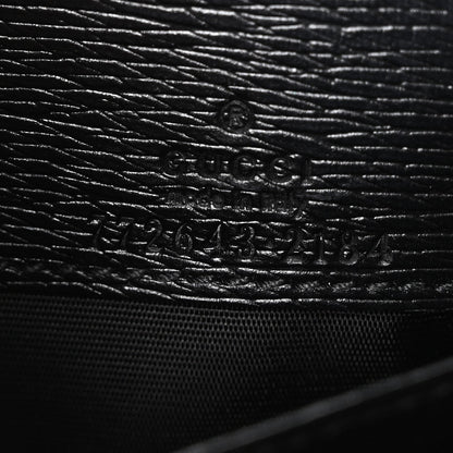 Textured Calfskin Script Logo Wallet On Chain Black