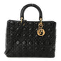 Lambskin Cannage Large Lady Dior Black