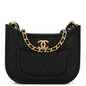 Calfskin Quilted Hobo Black