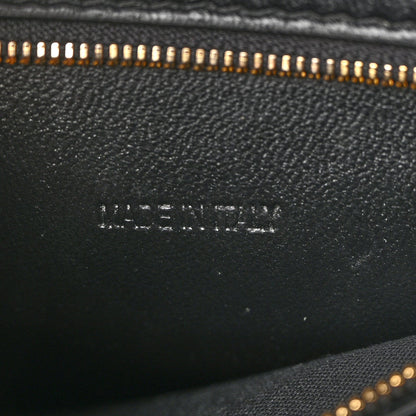 Shiny Box Calfskin Small Hourglass Top Handle Bag Black