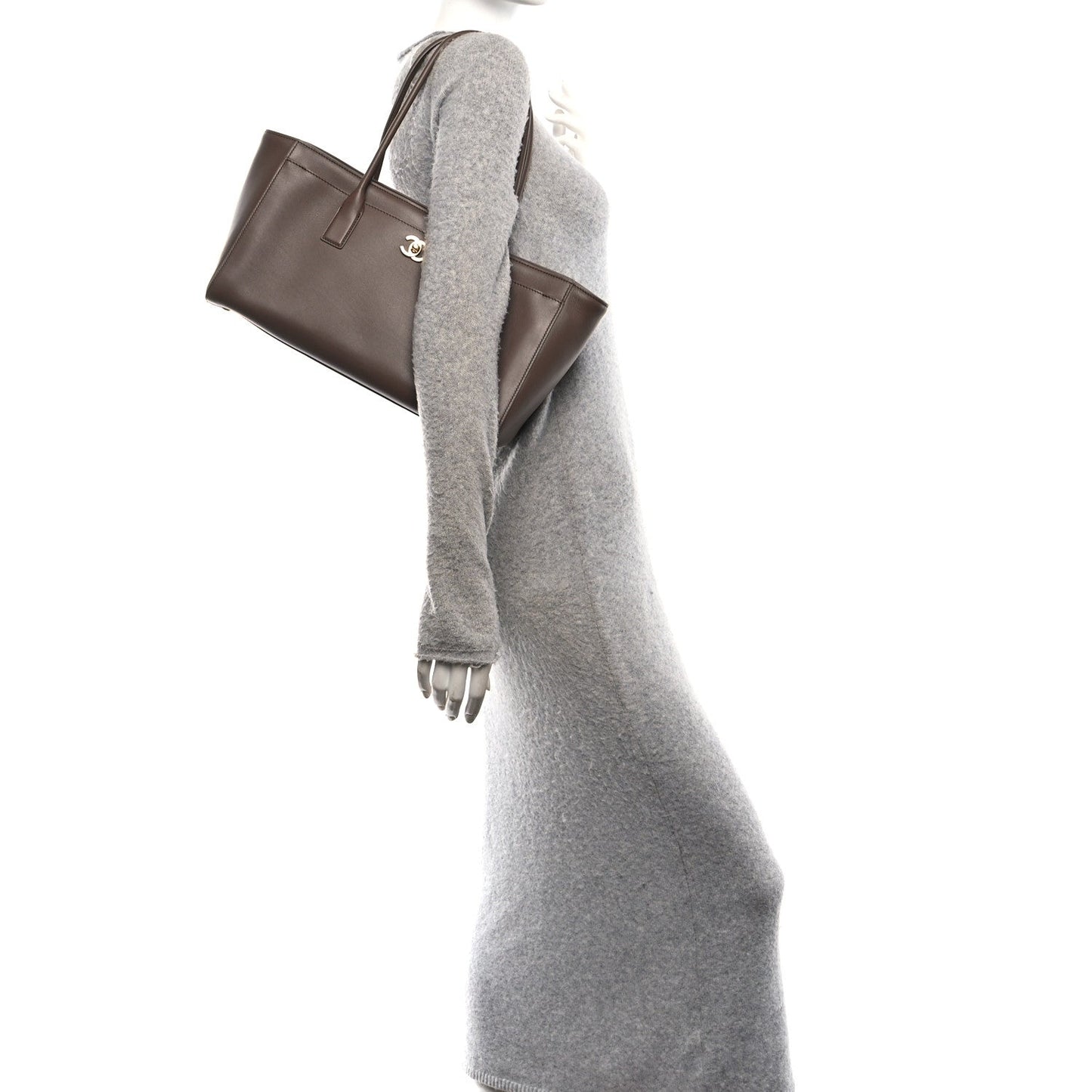 Calfskin Archetype Small Shopping Tote Brown
