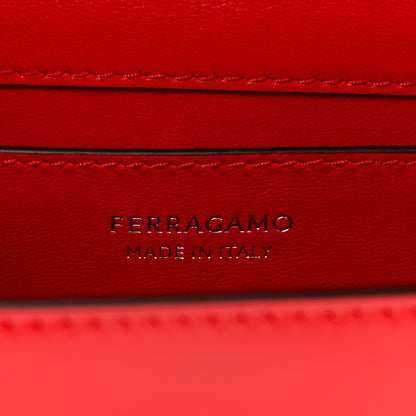 Brushed Calfskin Small Geometric Prisma Shoulder Bag Flame Red