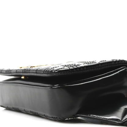 Patent Quilted Horseferry Print Lola Bum Bag Black