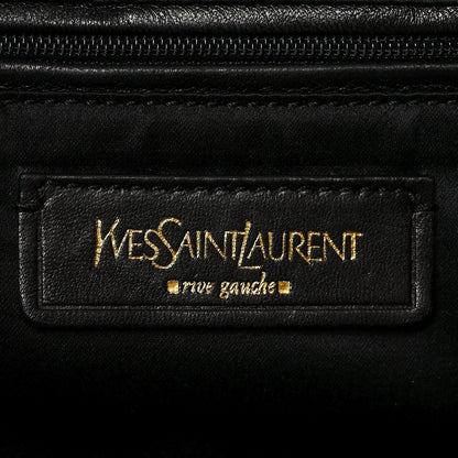 Textured Patent Y-Mail Tote Black