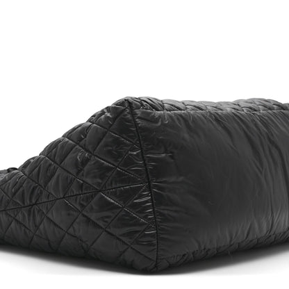 Nylon Quilted Large Coco Cocoon Tote Black