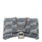 Denim BB Monogram Hourglass Chain Bag Blue