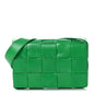 Paper Calfskin Maxi Intrecciato Small Cassette Crossbody Bag Grass