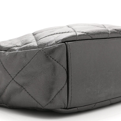 Metallic Calfskin Pearl Quilted CC Mini Camera Case Ruthenium