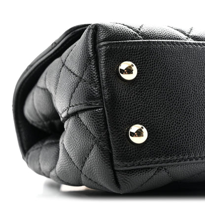 Caviar Quilted Extra Mini Coco Handle Flap Black