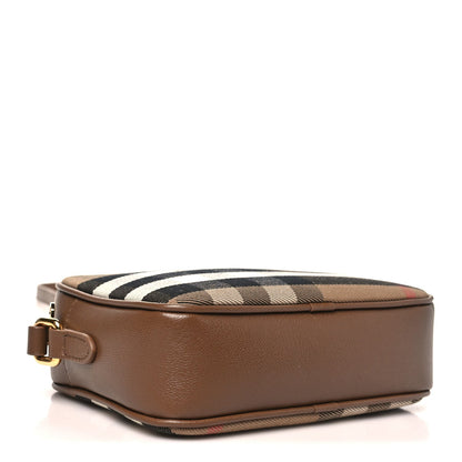 Calfskin House Check Camera Bag Earth