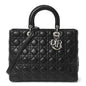 Lambskin Cannage Large Lady Dior Black