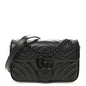 Calfskin Matelasse Monochrome Mini GG Marmont Shoulder Bag Black