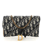 Oblique Saddle Chain Long Wallet Blue