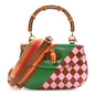 Calfskin Geometric Print Medium Bamboo 1947 Top Handle Bag Brown