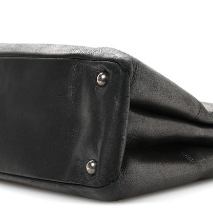 Iridescent Calfskin CC East West Shopping Tote Black