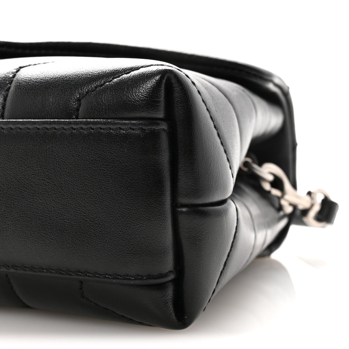 Calfskin Y Quilted Monogram Toy Loulou Crossbody Bag Black
