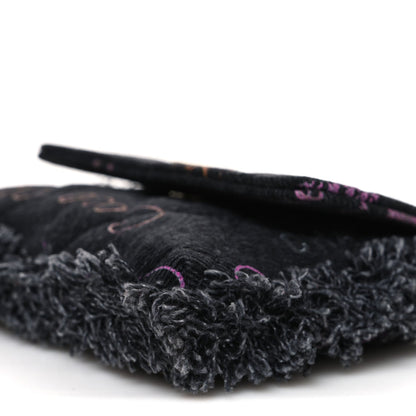 Denim Quilted Denim Mood Clutch With Chain Black Multicolor