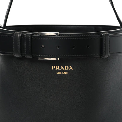 Soft Grained Vitello Daino Secchiello Bucket Bag Black