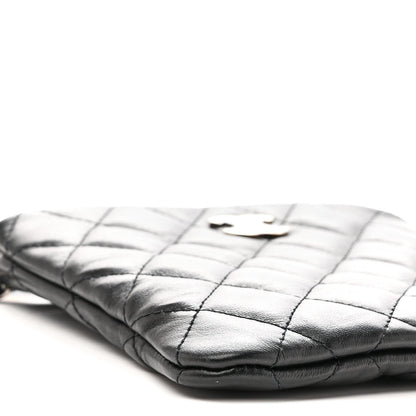 Lambskin Quilted Uniform Crossbody Bag Black